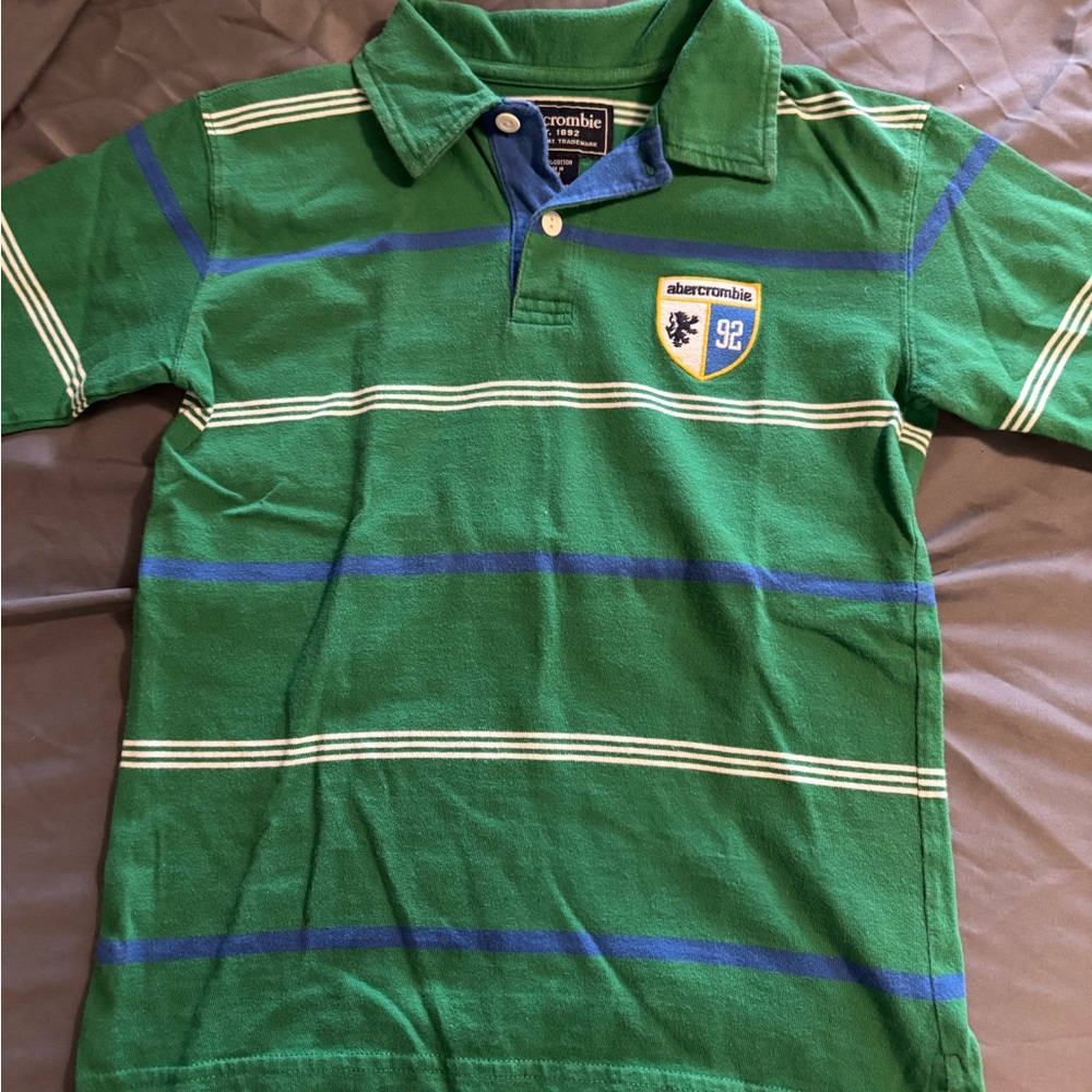 Abercrombie Polo with‎ Green and Blue Stripes